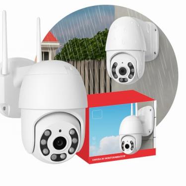 Imagem de Câmera de Segurança Wi-Fi Externa 360° HD 1080p com Visão Noturna Colorida, IP66 à Prova d’Água e Poeira, Detecção de Movimento e Áudio Bidirecional