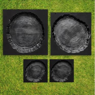 Imagem de Betonex 4 peças de madeira antiga para pavimentação de madeira para pavimentação de concreto pré-moldado ABS 2 mm - molde de pedra de piso DIY para jardim - Passarela de moldes de concreto DIY - Molde