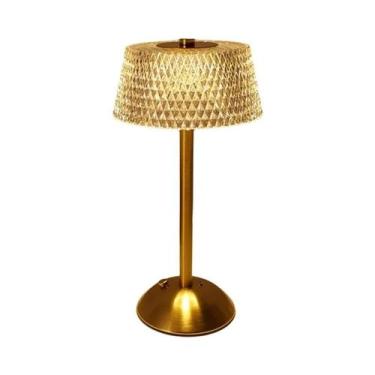 Imagem de Luminária De Mesa De Vidro LED Recarregável Com Toque Para Quarto, Dec