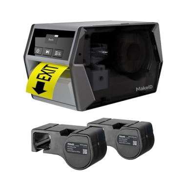 Imagem de Makeid Impressora industrial de etiquetas D50, cabeça de impressão de 5 cm, compatível com aplicativo móvel e editor de PC, bateria de íon de lítio de 2600 mAh, vem com etiquetadora resistente de 5 cm