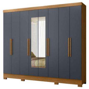 Imagem de Guarda Roupa Casal Espelho 6 Portas 236 Cm Diplomata Freijo Cinza Moval