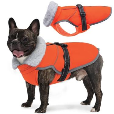 Imagem de Lelepet Casaco de inverno quente para cães, refletivo, colete de lã, impermeável, à prova de vento, para clima frio, com fivela ajustável, gola rolê, roupa de neve para cães pequenos, médios e grandes