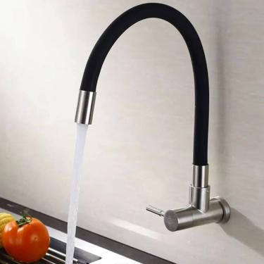 Imagem de Torneira Gourmet Luxo Flexível Cozinha Parede Pia Jato Turbo