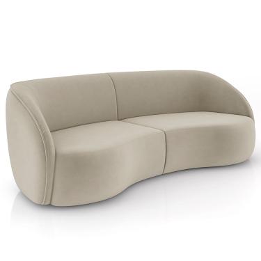 Imagem de Sofá 4 Lugares Para Sala Living Orgânico 288cm Eron M03 Veludo Bege - Lyam Decor