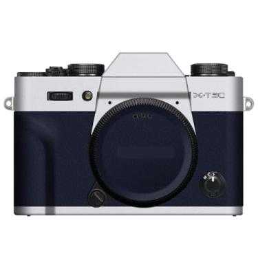 Imagem de X-T30 X-T30II Película protetora de vinil antirarranhões para câmera FujiFilm X-T30 Mark II XT30II (transparente + couro azul)