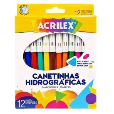 Imagem de Canetinha Hidrográficas Acrilex - 12 Cores