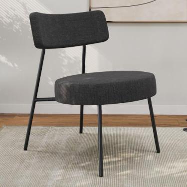 Imagem de Poltrona Decorativa Sala de Estar Kobe Estofada com Encosto Linho Graf