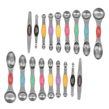 Imagem de Colher de medição magnética, colher de chá dupla face de aço inoxidável, colher de sopa de encaixe, colher de sopa fácil de limpar, colher de chá para medir ingredientes secos e líquidos