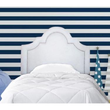 Imagem de Cabeceira Estofada Provençal - Rhea Solteiro Courino Branco