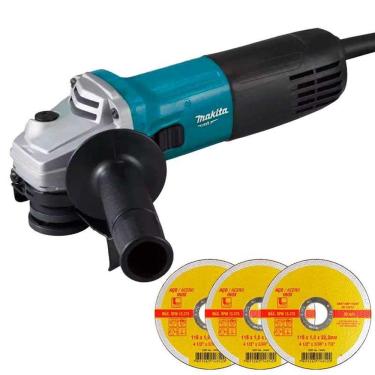 Imagem de Esmerilhadeira Angular 4.1/2 POL 720W Profissional M9507B MAKITA MT + Kit Discos