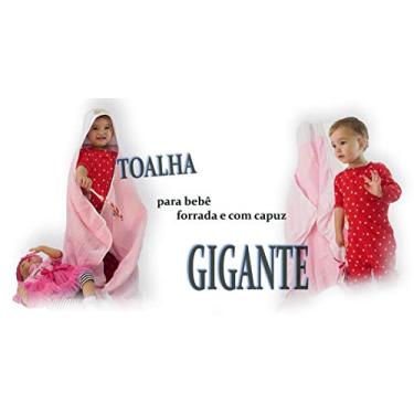 Imagem de Toalha Banho Grande Forrada Com Capuz Bebê Banhão Piscina (Azul)