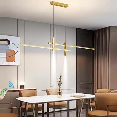 Imagem de Luminárias pendentes pretas reguláveis modernas para ilha de cozinha, sala de jantar, lustre linear ajustável em altura para cozinha, escritório, sala de estar, bar, luminárias de teto com a