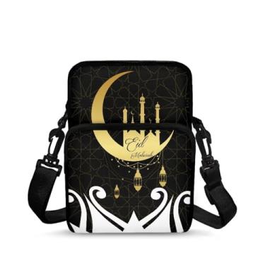 Imagem de Ecaestolph Bolsa tiracolo feminina pequena carteiro tiracolo bolsa transversal bolsa de armazenamento bolsa, Eid Decor Preta, One Size