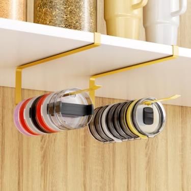 Imagem de 2 organizadores de tampa de copo, ampla capacidade de tampa de até 30 tampas, sem adesivo, sem broca, organizador de tampa Yeti dentro do gabinete, organizador de tampa de copo Yeti Stanley que