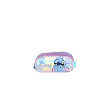 Imagem de Estojo 2 Compartimentos Metálico Luxo Disney Stitch Escolar - Luxcel, 