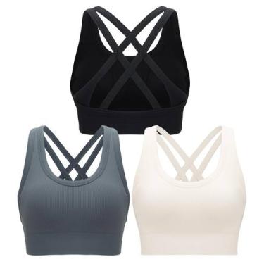 Imagem de Sutiãs esportivos RUNNING GIRL, pacote com 3 almofadas removíveis de a