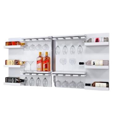 Imagem de 2 Adegas Vinho Barzinho Grande Decoração Mdf Bebidas(Branca)