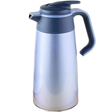 Imagem de Garrafa térmica de aço inoxidável com isolamento a vácuo de parede dupla, dispensador de água e café, 2 litros (cor: vermelho) (azul)