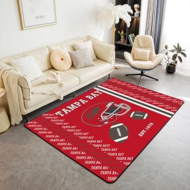 Imagem de Feelyou Tapete de futebol americano, 12 x 18 cm, para quarto, Tampa Bay, sala de estar, macio, antiderrapante, futebol, cidade, presentes, decoração, rúgbi, esportes, interior, tapete para casa, sala
