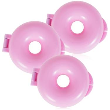 Imagem de HJJWNDDNG 3 moldes de donut premium ABS Donut Candy Moldes multifuncionais para fazer pirulito de biscoito de chocolate (rosa, 3 peças)