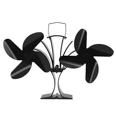 Imagem de Ventilador não elétrico movido a calor Ventilador de fogão a lenha Design termodinâmico Início automático Velocidade ajustável baixo ruído para lareira Fogão a lenha de metal