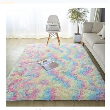 Imagem de PEYNIR Tapete felpudo macio felpudo para quarto de bebê, piso interno, sala de estar, para crianças, adolescentes, decoração de casa, tapetes estéticos de 80 x 120 cm, 140 x 200 cm