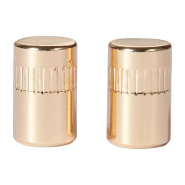 Imagem de KAISH Pacote com 2 botões metálicos de latão ponta de interruptor seletor de guitarra para guitarras Gretsch Rosca métrica M4 ouro