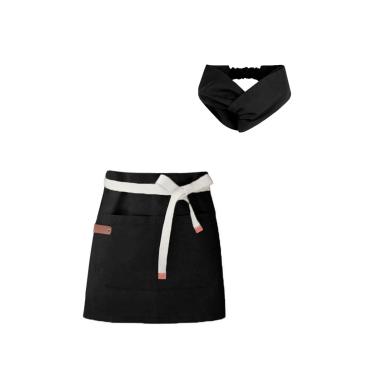 Imagem de Avental Cintura e Faixa Turbante Preto Cafe Bistro Pintura