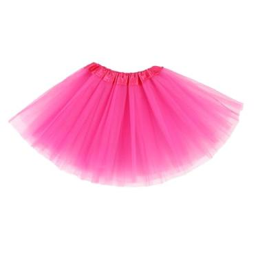 Imagem de Tutu rosa, saia de tule de 3 camadas para dança de bailarina, cintura elástica, tutu para meninas, mulheres, saia rave para Halloween, Natal, tutu, vestido de festa de dança
