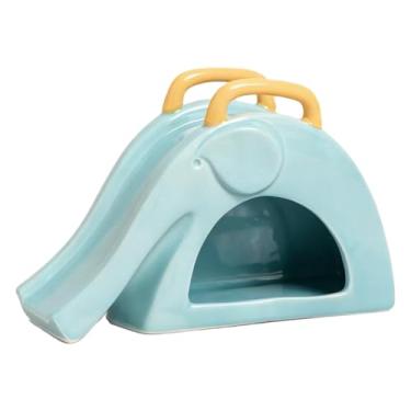 Imagem de Baoblaze Esconderijo para hamster, casa para hamster, brinquedo divertido e criativo de exploração com controle deslizante, habitat para hamsters anões, ratos, Azul