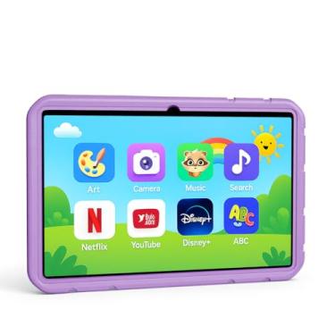 Imagem de NOBKLEN Tablet infantil com bateria de 6000 mAh, tela sensível ao toque HD de 10,1 polegadas, controles parentais, capa à prova de choque, Android 13, 6 GB + 128 GB, WiFi, Bluetooth, câmera dupla