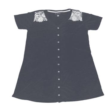 Imagem de Camisola Manga Curta Botão/Silk K177 Basic+ Marrom M