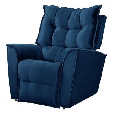 Imagem de Poltrona Reclinavel Do Mamãe Carinho Veludo Azul Marinho Azul