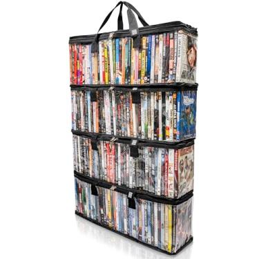 Imagem de Made Easy Kit Bolsa de armazenamento de mídia Clear View para DVDs, VHS e capas de videogame - Proteja sua coleção e preserve a qualidade de suas capas - empilhável, economiza espaço, cabe 40 (DVD