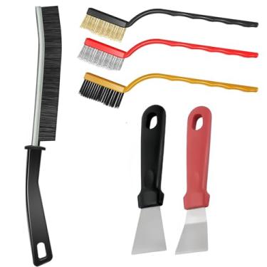 Imagem de Conjunto de escovas de limpeza de fendas, materiais de limpeza de cerdas duras para cozinha, banheiro, canto, argamassa, pia 6 peças