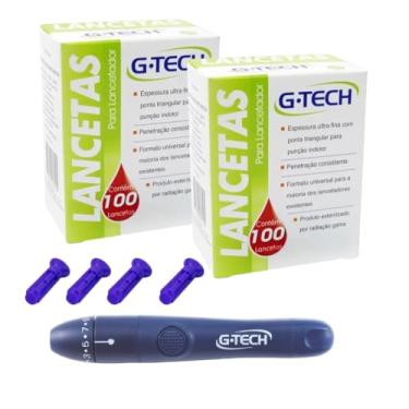 Imagem de G Tech Lancetas para Glicosímetro, 200 Unidades, com Lancetador Ajustável