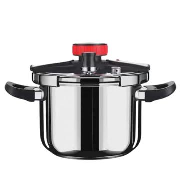 Imagem de Panela de Pressão de Luxo 6 Litros em Aço Inoxidável Não Tóxico, Anti Explosão, com Fechadura Automatica na Tampa, Compatível com Fogão à Gás, Indução e Elétrico, Prata