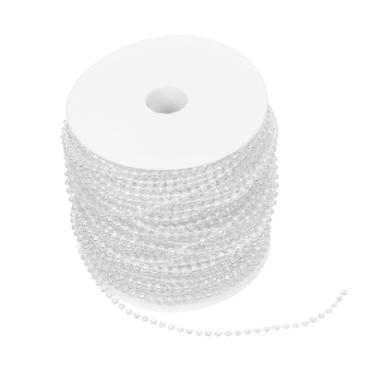 Imagem de Grinalda de pérolas falsas de 50 m, rolo de contas de pérolas de 3 mm para artesanato floral faça você mesmo, decorações de festa, centros de mesa de casamento e enfeite de árvore de Natal