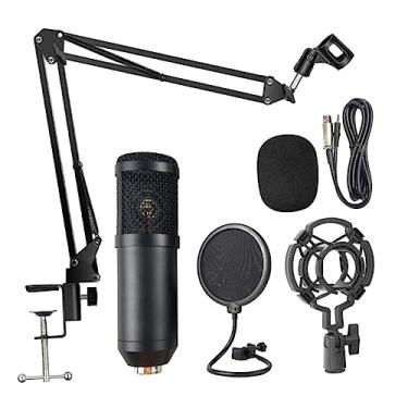 Imagem de SAFIGLE Conjunto de microfone condensador cardioide para gravação de podcasts, suporte ajustável, Bm800, cor aleatória