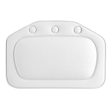 Imagem de MUNEFE Encosto de cabeça e pescoço, almofada de espuma macia, travesseiro de banho de spa, adequado para banheira, piscina de spa e jacuzzis (branco)