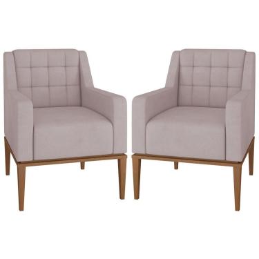 Imagem de Kit 2 Poltronas Decorativas Sala de Estar Madonna Suede Rosê