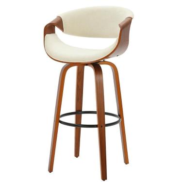 Imagem de Banqueta Giratória Munique Nicole Fratini 105 (altura) Revestimento Em (pu) Nude Base Madeira