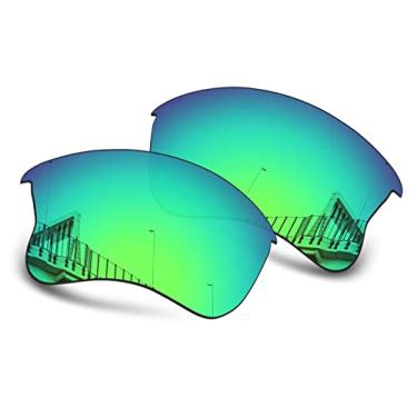 Imagem de Well-aimed Lentes de substituição compatíveis com Oakley Flak Jacket | Óculos de sol Flak Jacket XLJ - Verde irídio polarizado