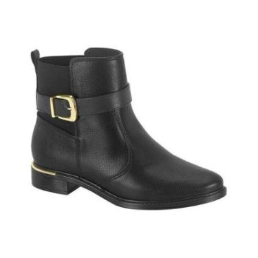 Imagem de Bota Vizzano Feminina Cano Curto Fivela Conforto Elegância Fio Dourado Conforto-Feminino