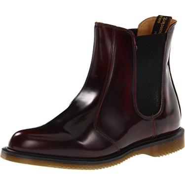 Imagem de Bota Chelsea feminina Dr. Martens Flora de couro, Arcadia vermelho cereja, 5