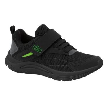 Imagem de Tênis Klin New Sport Preto Grafite Verde Infantil Conforto, Preto, Gra