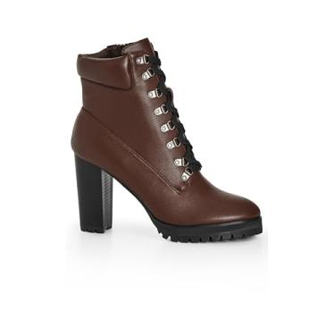 Imagem de City Chic Botas femininas de cano curto - Haven, Chocolate, 10 Wide