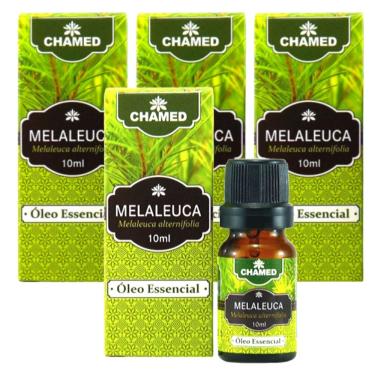 Imagem de Óleo Essencial de Melaleuca   Tea Tree  10ml    CHAMED  100% Puro   4 Frascos