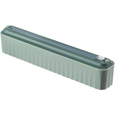 Imagem de Dispensador De Cortador De Filme Plástico, Dispensador De Filme Plástico Para Alimentos Com Cortador, Folha De Alumínio De Estanho E Organizador De Filme Plástico, Dis, Green, 37x6x6.5cm