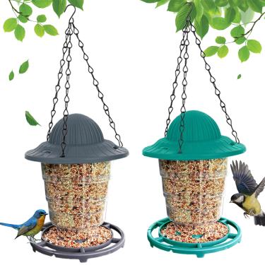 Imagem de Alimentador de pássaros pequenos - design de plástico durável, fácil de encher e limpar, atrai tentilhões e pássaros canoros, ótimo para uso ao ar livre em quintais, varandas e decks